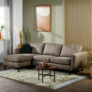 Haluta - Hoekbank Job – 258 x 155 x 83 cm – Taupe – Links